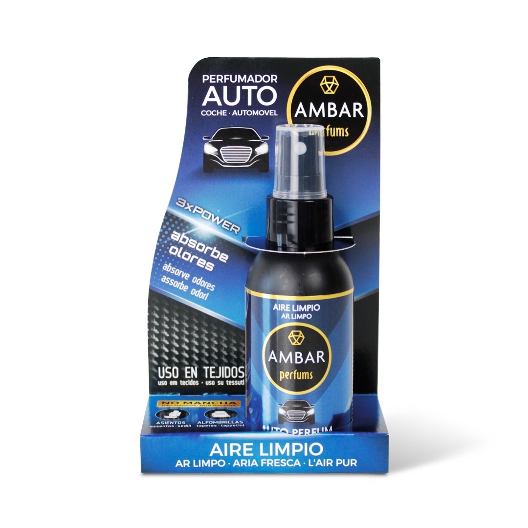 AMBIENTADOR DE COCHE AMBAR EN SPRAY AIRE LIMPIO