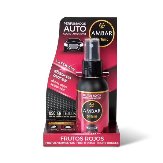 AMBIENTADOR DE COCHE AMBAR EN SPRAY FRUTOS ROJOS