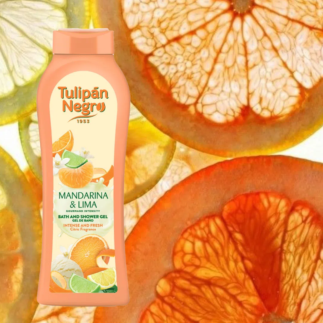 GEL TULIPAN NEGRO MANDARINA Y LIMA