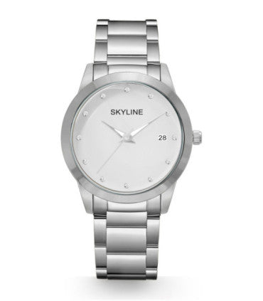 RELOJ MUJER ACERO INOXIDABLE PLATA CON ESFERA BLANCA