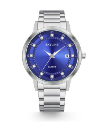 RELOJ MUJER ACERO INOXIDABLE PLATA CON ESFERA AZUL