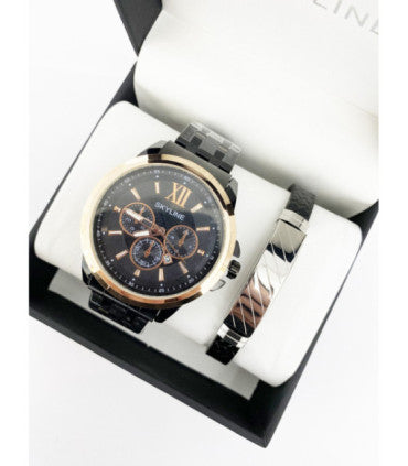 SET RELOJ NEGRO Y PULSERA